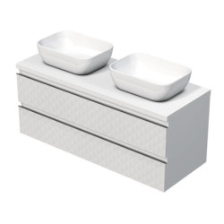 Koupelnová skříňka s krycí deskou SAT Cube Way 120x47,5x46 cm bílá mat CUBE3D461202ZBKD
