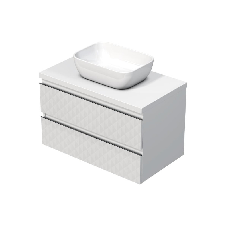 Koupelnová skříňka s krycí deskou SAT Cube Way 80x47,5x46 cm bílá mat CUBE3D46802ZBKD