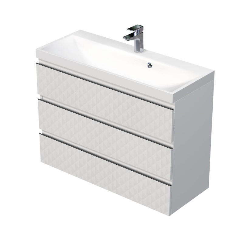 Koupelnová skříňka s umyvadlem SAT Cube Way 100x71x40 cm bílá mat CUBE3D1003ZB