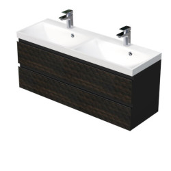 Koupelnová skříňka s umyvadlem SAT Cube Way 120x47,5x40 cm hnědá mat CUBE3D1202ZH