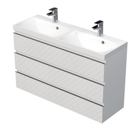 Koupelnová skříňka s umyvadlem SAT Cube Way 120x71x40 cm bílá mat CUBE3D1203ZB
