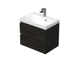 Koupelnová skříňka s umyvadlem SAT Cube Way 60x47,5x40 cm hnědá mat CUBE3D602ZH