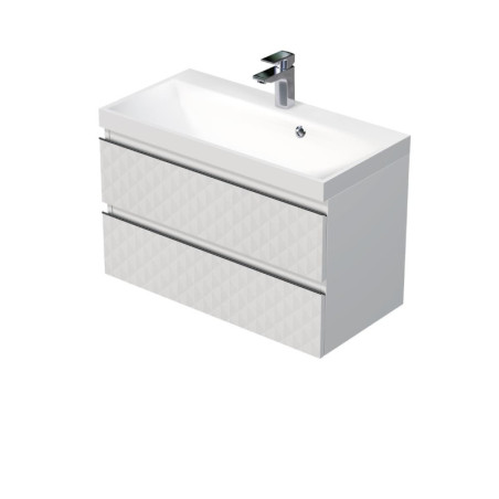 Koupelnová skříňka s umyvadlem SAT Cube Way 80x47,5x40 cm bílá mat CUBE3D802ZB