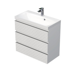Koupelnová skříňka s umyvadlem SAT Cube Way 80x71x40 cm bílá mat CUBE3D803ZB
