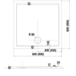 Sprchová vanička čtvercová Jika 80x80 cm litý mramor H2119310000001