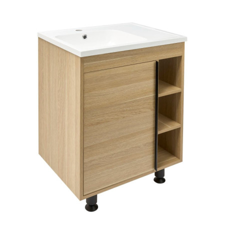 Koupelnová skříňka s umyvadlem Naturel Lucca 59x70x45 cm dub mat LUCCA60D