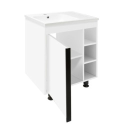 Koupelnová skříňka s umyvadlem Naturel Lucca 59x70x45 cm bílá lesk LUCCA60W