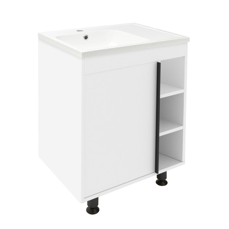 Koupelnová skříňka s umyvadlem Naturel Lucca 59x70x45 cm bílá lesk LUCCA60W