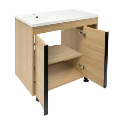 Koupelnová skříňka s umyvadlem Naturel Lucca 79x70x45 cm dub mat LUCCA80D