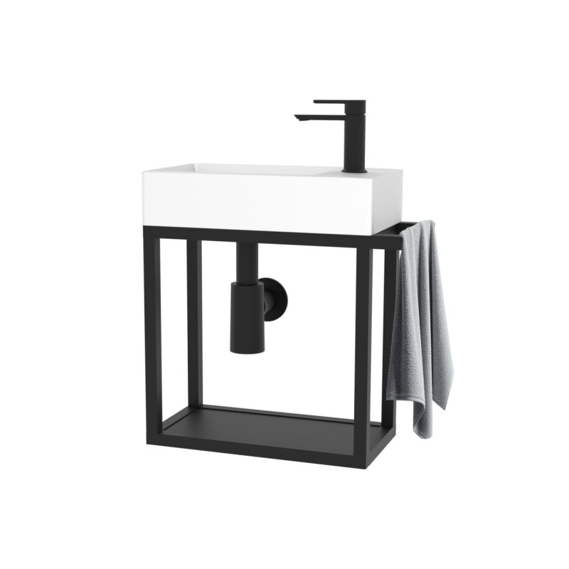 Koupelnová skříňka s umyvadlem SAT B-Way 39,5x40x21,5 cm černá mat BWAY40FRAME