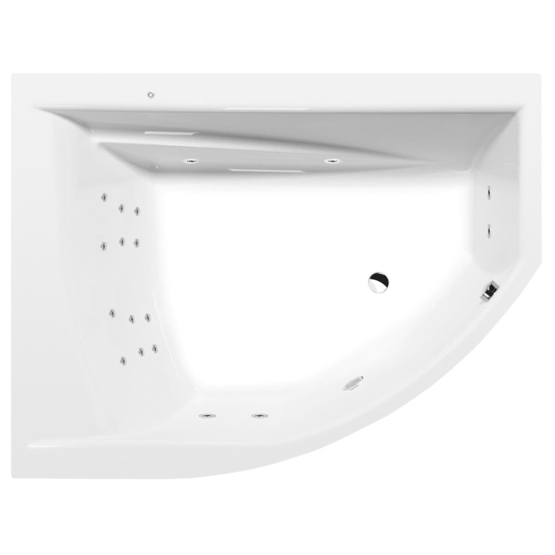 Masážní vana Polysan Tandem 170x130 cm Attraction Hydro akrylát levá 96611.3010