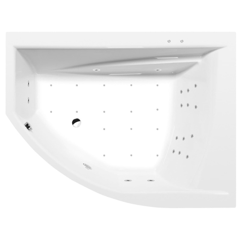 Masážní vana Polysan Tandem 170x130 cm Attraction Hydro-Air akrylát pravá 97611.4010