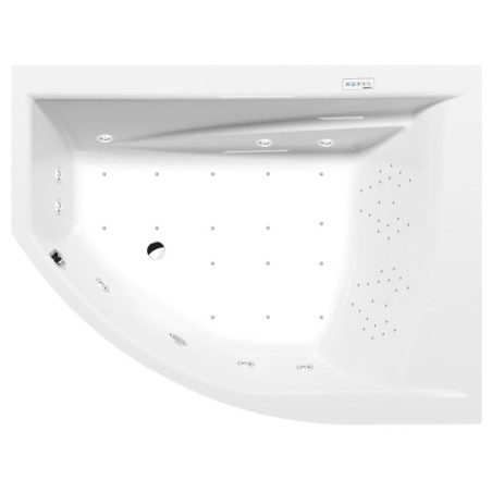 Masážní vana Polysan Tandem 170x130 cm Highline Hydro-Air akrylát pravá 97611.6010