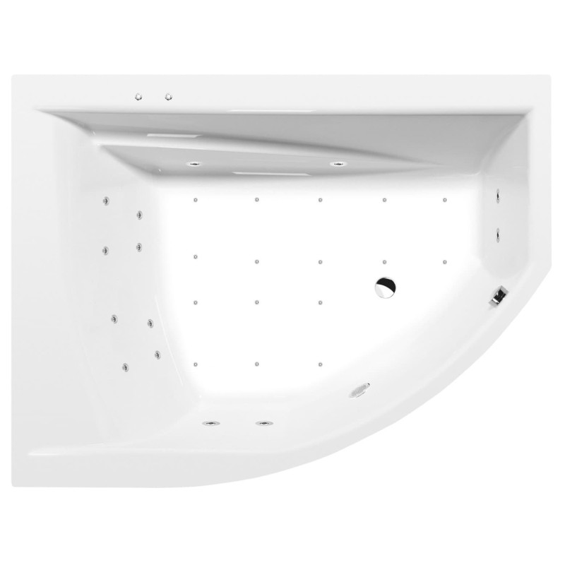 Masážní vana Polysan Tandem 170x130 cm Active Hydro-Air akrylát levá 96611.2010