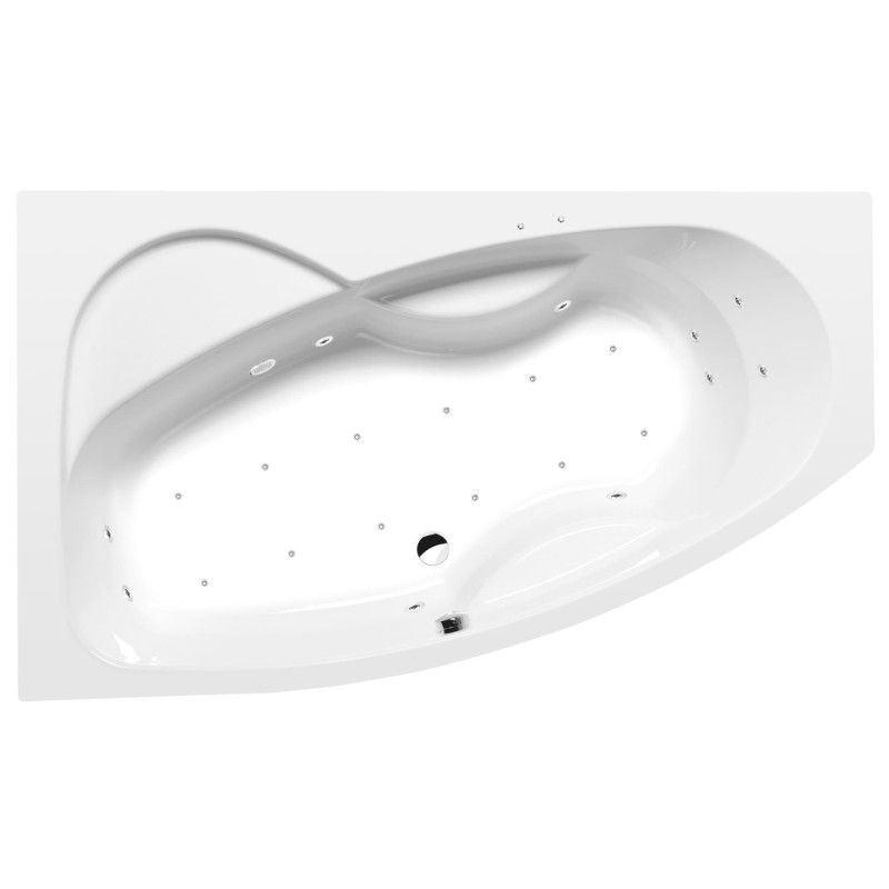 Masážní vana Polysan Mamba 170x100 cm Active Hydro-Air akrylát levá 76111.2010