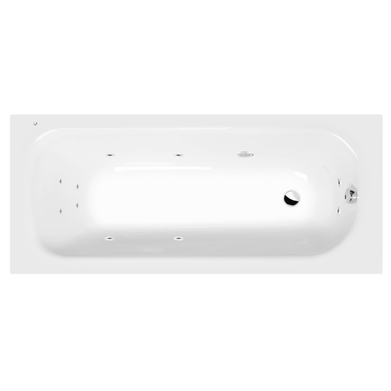 Masážní vana Polysan Ebro 170x75 cm Active Hydro akrylát levá i pravá 26711.1010