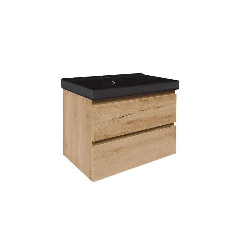 Koupelnová skříňka s umyvadlem SAT B-Way 79x50x45 cm dub mat BWAY280OAKU1B