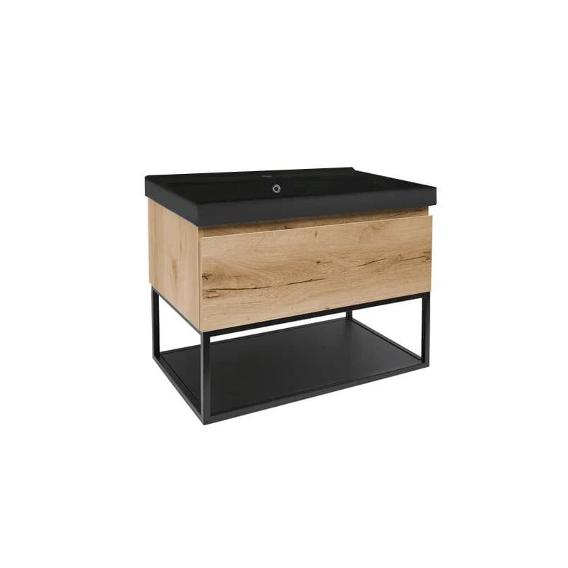 Koupelnová skříňka s umyvadlem SAT B-Way 59x30x45 cm dub mat BWAY60OAKFU1B