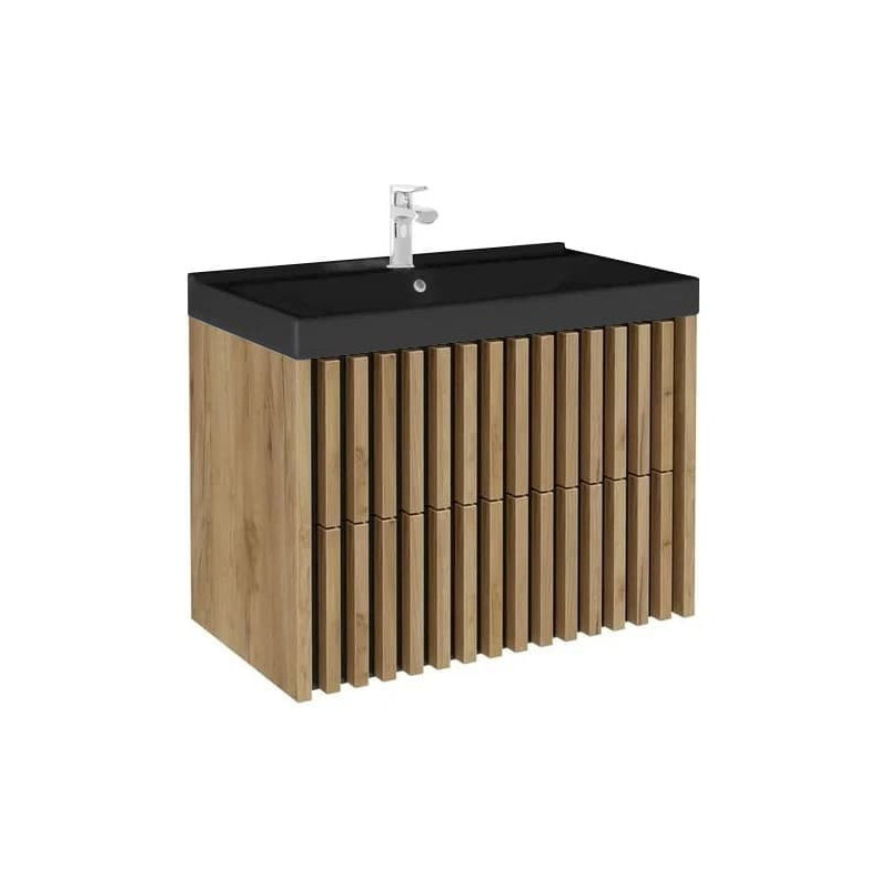 Koupelnová skříňka s umyvadlem SAT Delano 80x46 cm dub mat DELANO80ZDCUMB