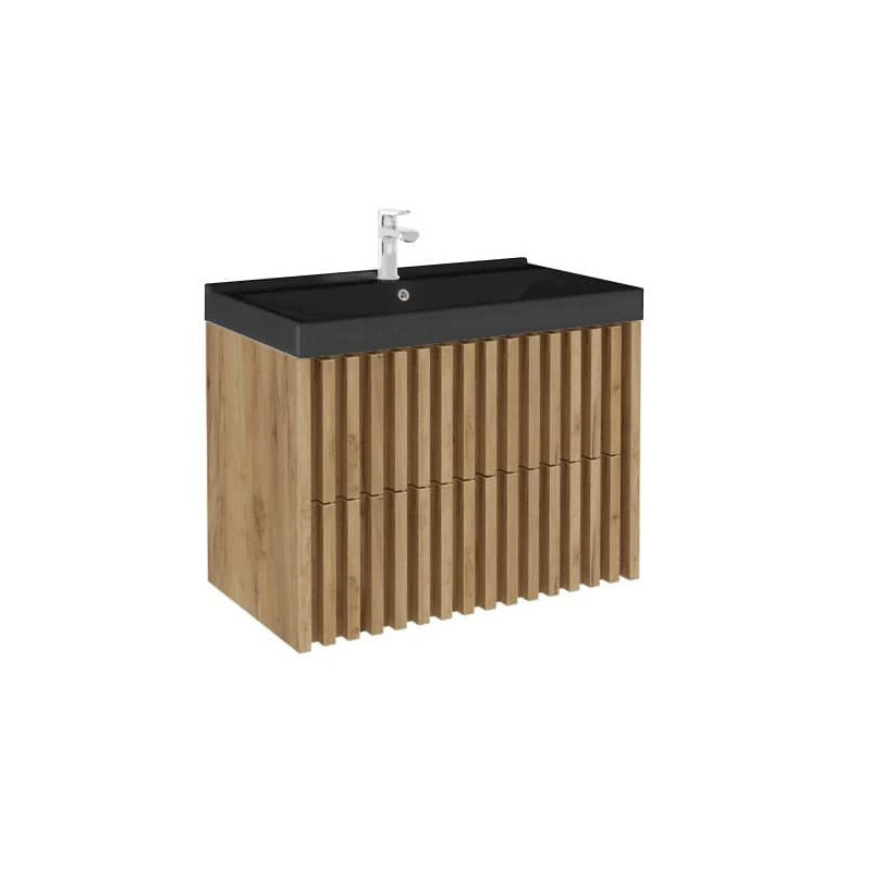 Koupelnová skříňka s umyvadlem SAT Delano 80x46 cm dub mat DELANO80ZDUMB