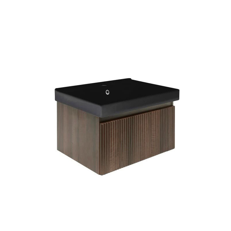 Koupelnová skříňka s umyvadlem SAT Evolution 58x30x45 cm ořech mat SATEVO60NAU1MB