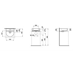 Umývátko Laufen Sonar 41x42 cm otvor pro baterii uprostřed H8153410001041