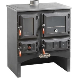 KVS MORAVIA TYP 9170 OLIVER sporák na tuhá paliva 6,6kW, s troubou, pravý, antracit