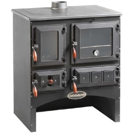 KVS MORAVIA TYP 9170 OLIVER sporák na tuhá paliva 6,6kW, s troubou, pravý, antracit