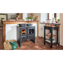 KVS MORAVIA TYP 9170 OLIVER sporák na tuhá paliva 6,6kW, s troubou, pravý, antracit