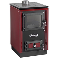 KVS MORAVIA TYP 9114 SOFIE sporák na tuhá paliva 7,1kW, bordó/chrom