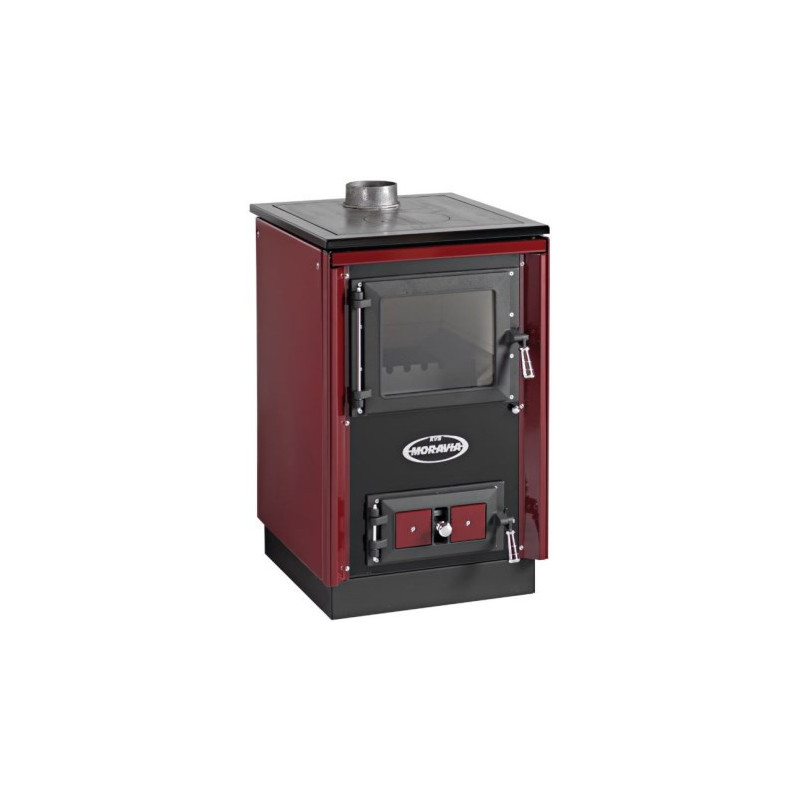 KVS MORAVIA TYP 9114 SOFIE sporák na tuhá paliva 7,1kW, bordó/chrom
