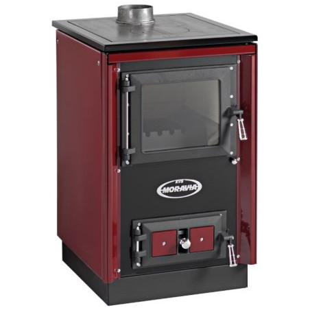 KVS MORAVIA TYP 9114 SOFIE sporák na tuhá paliva 7,1kW, bordó/chrom