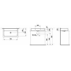 Umyvadlo Laufen Val 75x42 cm bez otvoru pro baterii H8162850001091