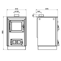 KVS MORAVIA TYP 9114 SOFIE sporák na tuhá paliva 7,1kW, béžová/chrom
