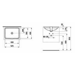 Umyvadlo Laufen Pro 49x36 cm bez otvoru pro baterii H8119600001091