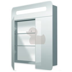 Zrcadlová skříňka s osvětlením Naturel Iluxit 80x65 cm MDF šedostříbrná GALPIR80LED