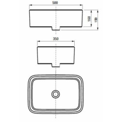 Umyvadlo na desku Jika Cubito Pure 50x35 cm bez otvoru pro baterii, bez přepadu H8184230001121