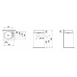 Umyvadlo na desku Laufen Val 50x40 cm otvor pro baterii uprostřed H8122810001041