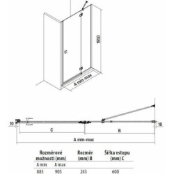 Sprchové dveře 90 cm Jika Pure H2544230026681
