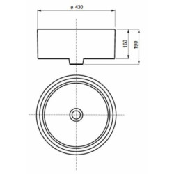 Umyvadlo na desku Jika Cubito Pure 43x43 cm bez otvoru pro baterii, bez přepadu H8184200001121