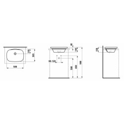 Zápustné umyvadlo Laufen Ino 50x36,5 cm bez otvoru pro baterii H8173020001091