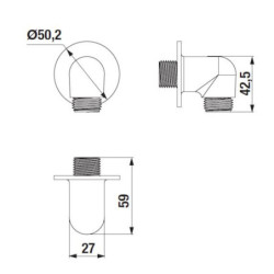 Podomítkový vývod Jika Rio chrom H3631R00041501
