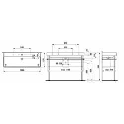 Umyvadlo Laufen Pro S 120x46 cm dva otvory pro baterii H8149650001071