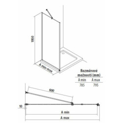 Boční zástěna ke sprchovým dveřím 80 cm Jika Pure H2974210026681