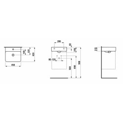 Umyvadlo Laufen Val 45x42 cm s otvorem pro baterii H8152810001041