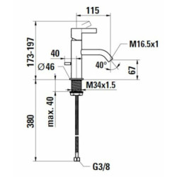 Umyvadlová baterie Laufen KARTELL BY LAUFEN bez výpusti chrom H3113310041001