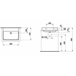 Umyvadlo Laufen Pro S 60x46,5 cm bez otvoru pro baterii H8169630001091