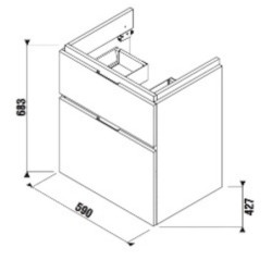 Koupelnová skříňka pod umyvadlo Jika Cubito 59x43,1x68,3 cm bílá H40J4234025001