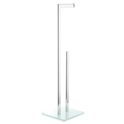 Držák toaletního papíru Optima Glass se zásobníkem chrom/bílá GLASZASDRZPAPB