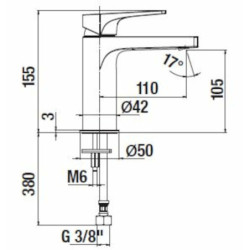 Umyvadlová baterie Jika Cubito bez výpusti chrom H3111X10041101